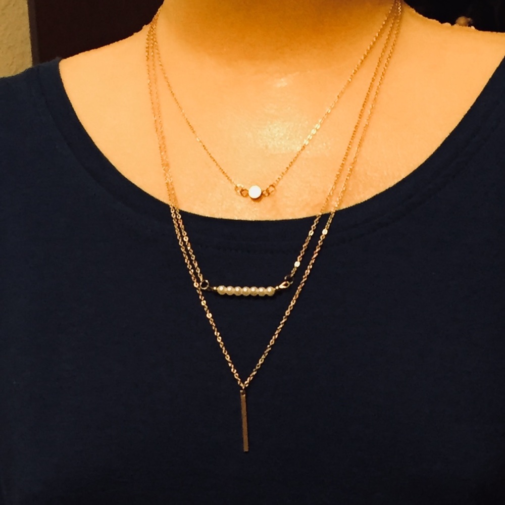 Gold three tier necklace - Picture 1 of 1